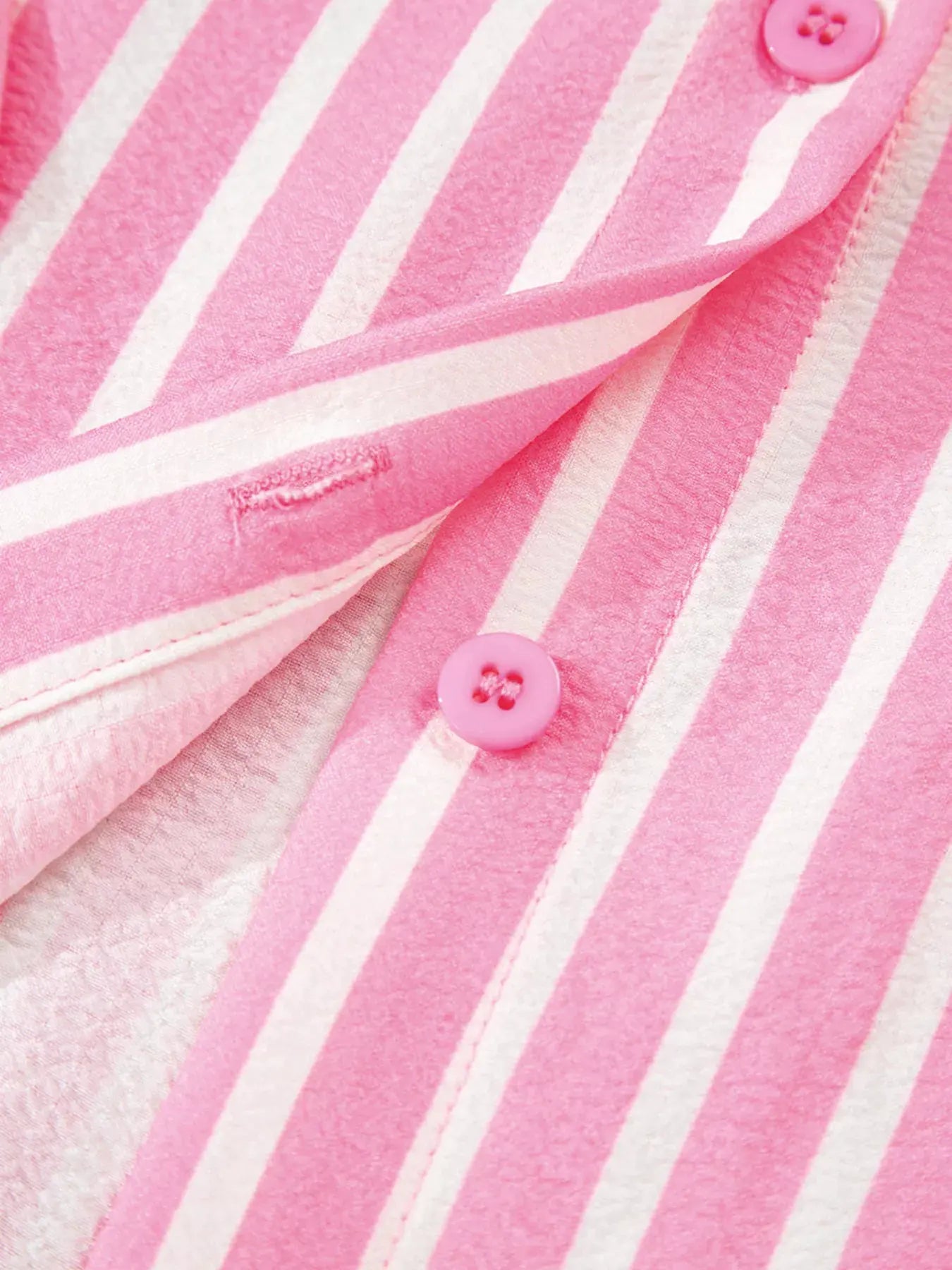 Stripe Buttoned Front Long Sleeve Top and Pants 2 Piece Sleepwear by Partner Label