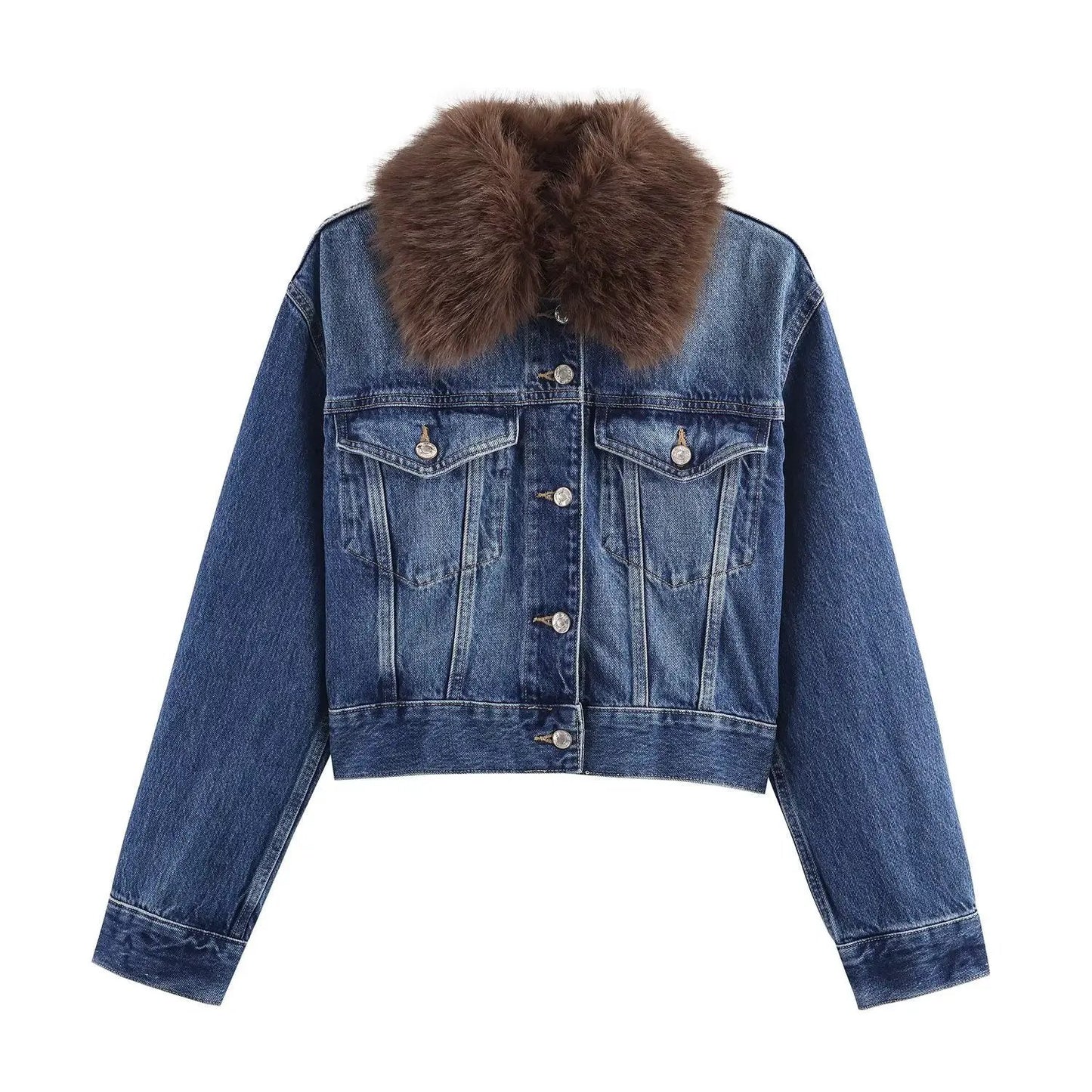 Women's Jacket Denim Fur Collar BYMANYC ® New York SOHO DENIM FUR COLLAR - New Collection by BYMANYC ® New York