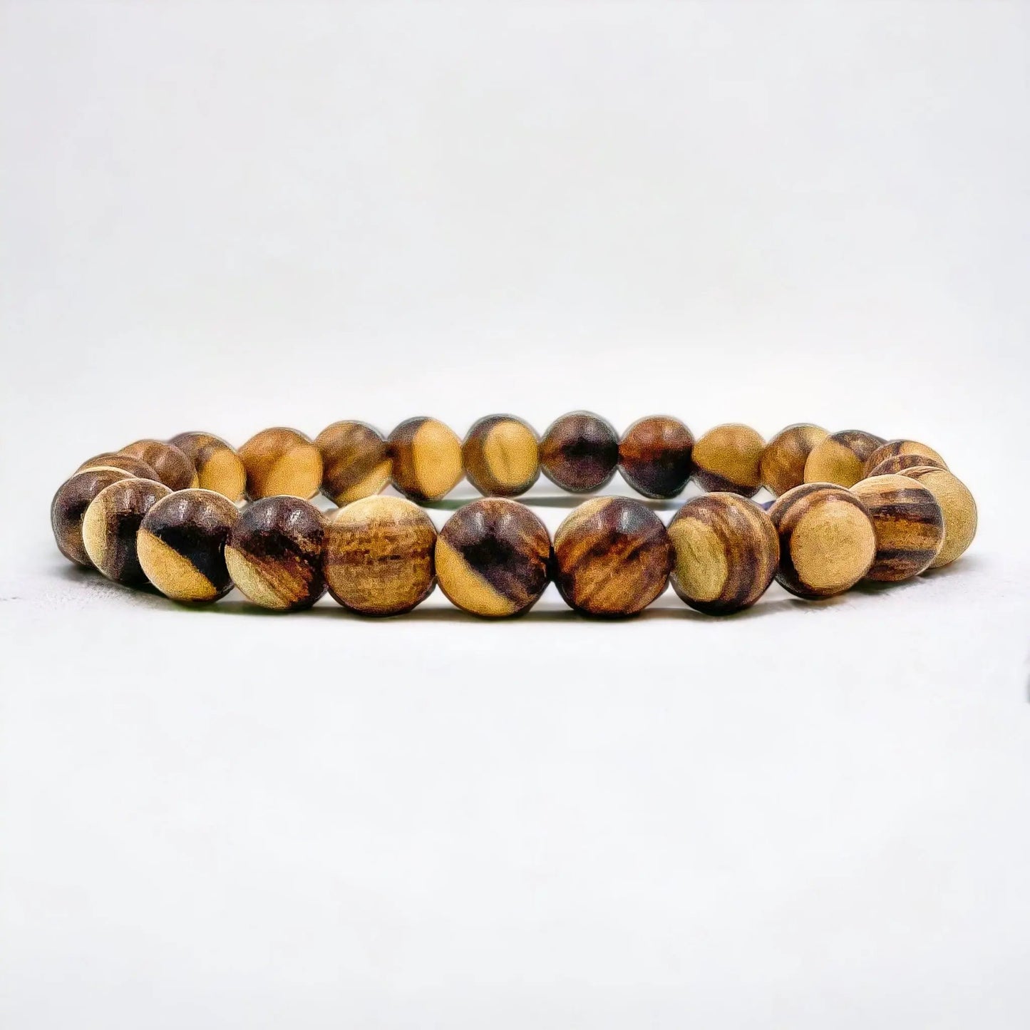 Union - Dual Brown Sandalwood Mala Beaded Bracelet by Everwood Original