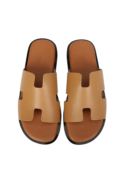 Wesley Men's H Dotted Style Leather Slipper by Inland Leather Co