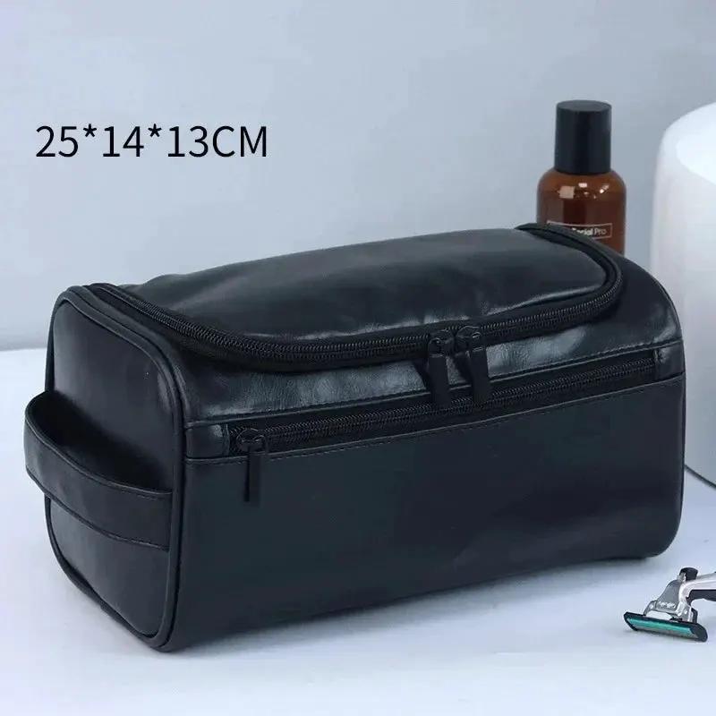 PU Leather Toiletry Bag for Men & Women – Hanging Travel Dopp Kit Organizer by Inland Leather Co