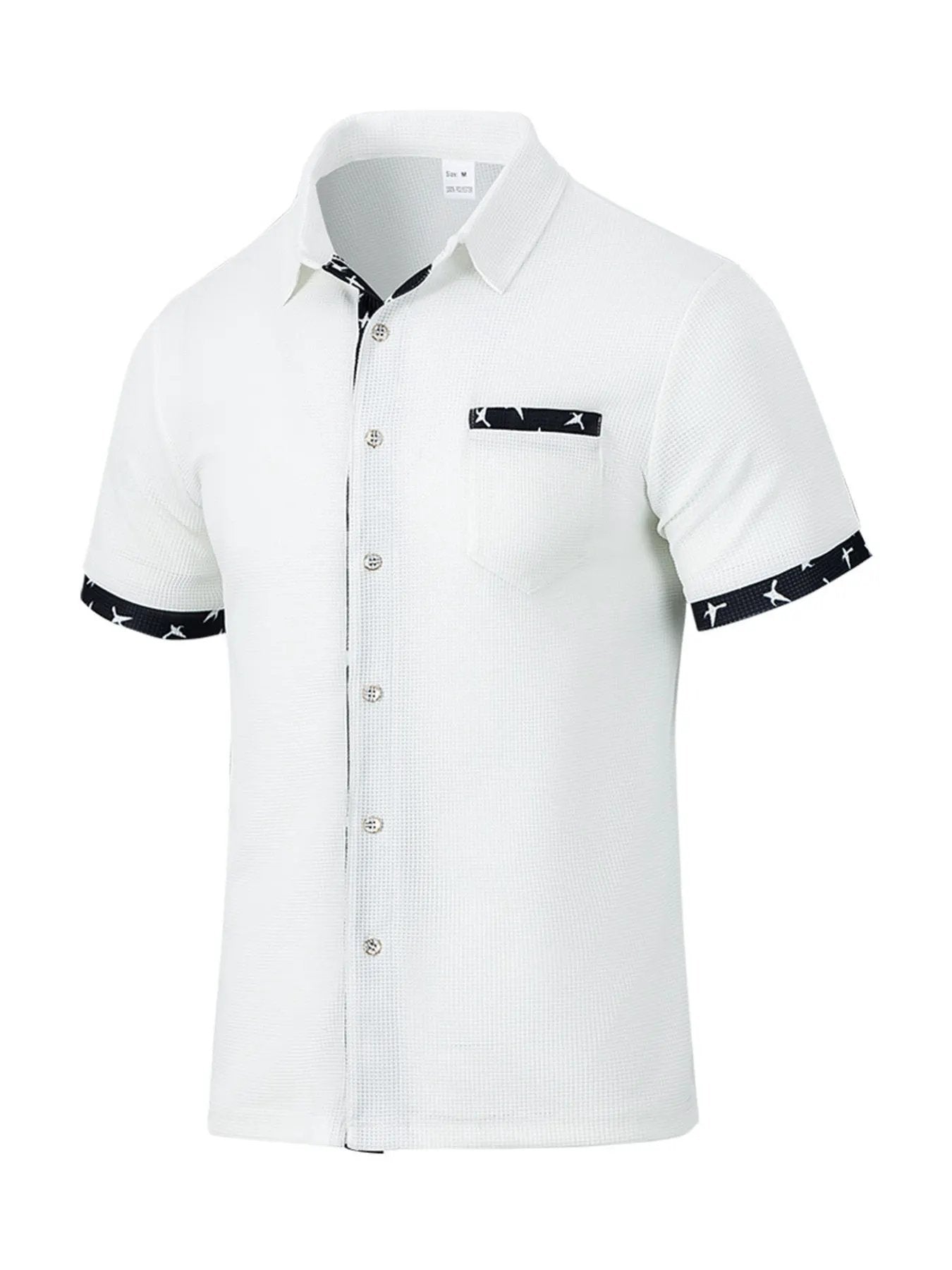 Men's Full Size Casual Button Up Short Sleeve Shirt Plus Size by Trendsi