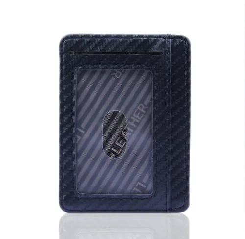 PU Leather Carbon Fiber Wallet Mini Slim Business Card Holder by Inland Leather