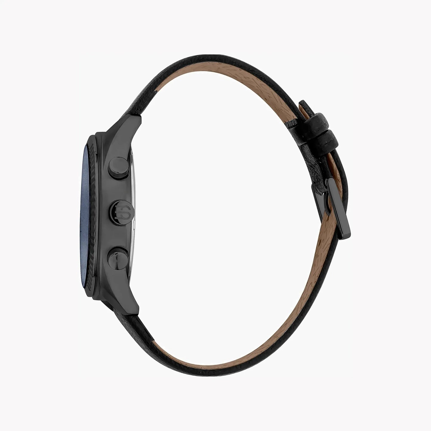 Esprit Men's Black Leather Watch, Blue Dial | Es1g163m0055 by ESPRIT