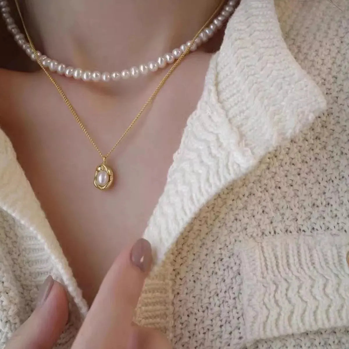 Pearl 925 Sterling Silver Necklace by Partner Labels