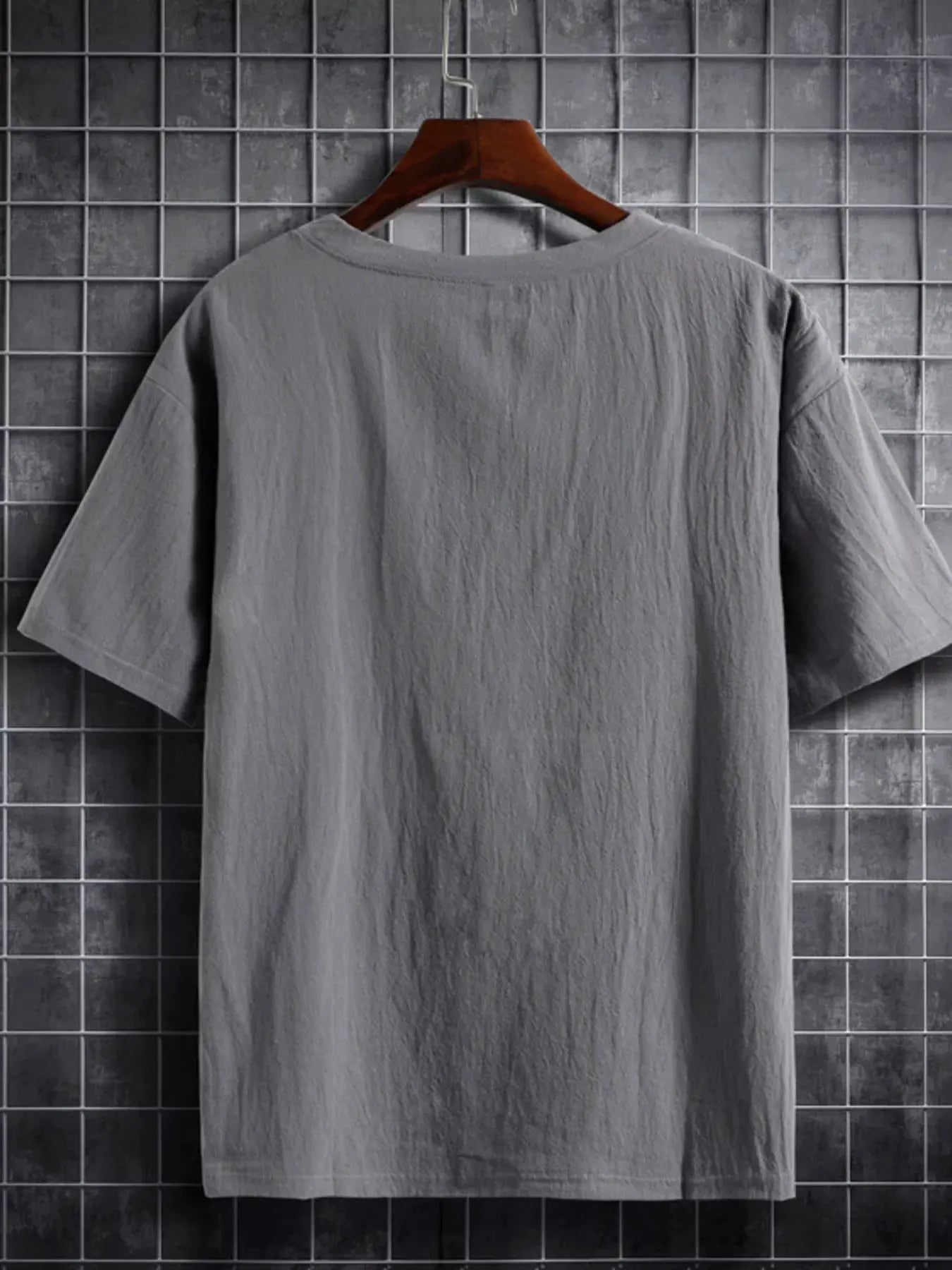 Men's Plus Size Solid Color Short Sleeve T-Shirt by Trendsi