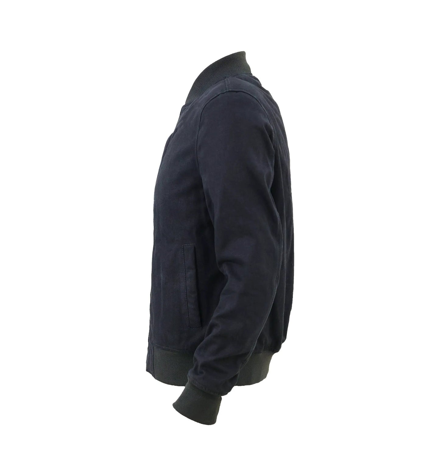 Burak Men’s Denim Safety Padded Motorcycle Bomber Jacket by Inland Leather Co
