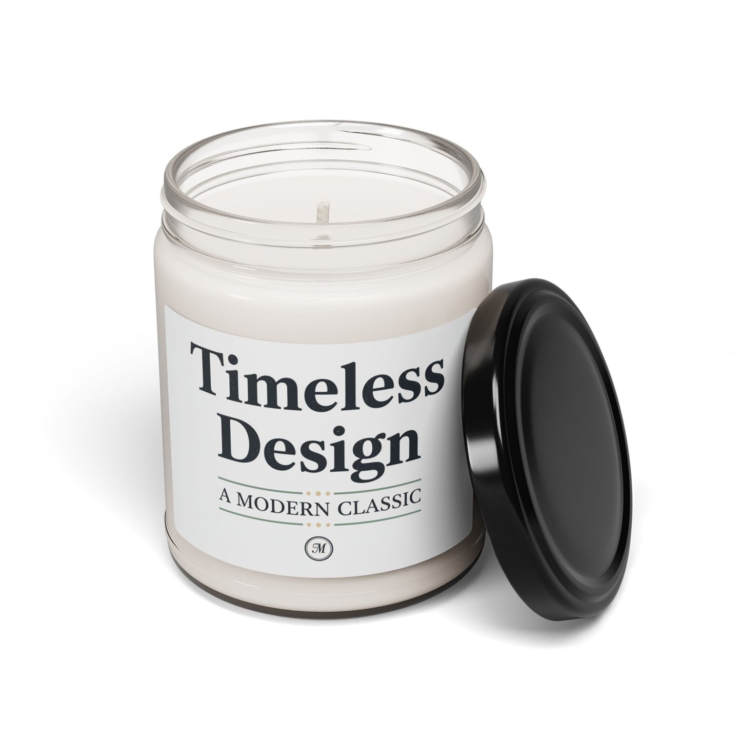 Timeless Design Soy Candle | Retro Serif Typography, Literary Aesthetic