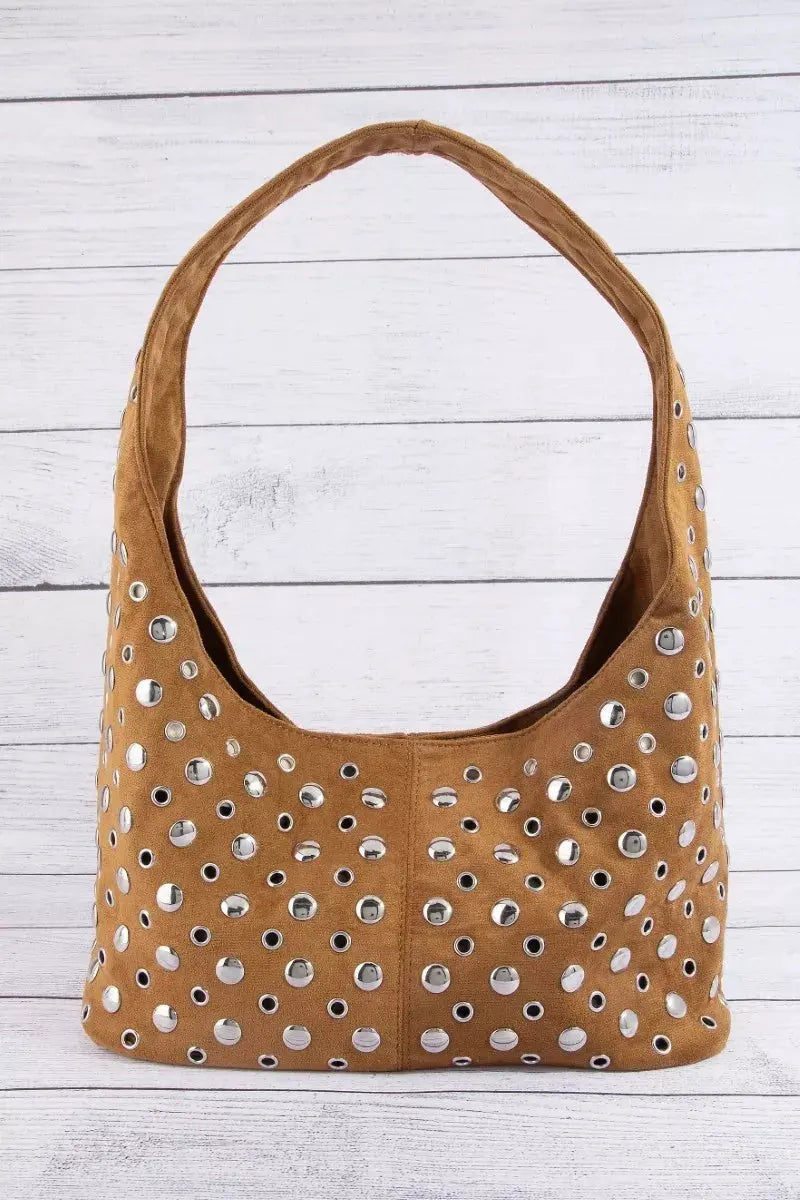 Fame Multi Rivet Studded Shoulder Bag by Partner Label