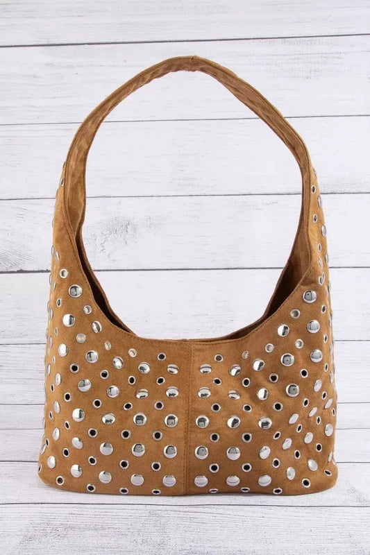 Fame Multi Rivet Studded Shoulder Bag by Partner Label