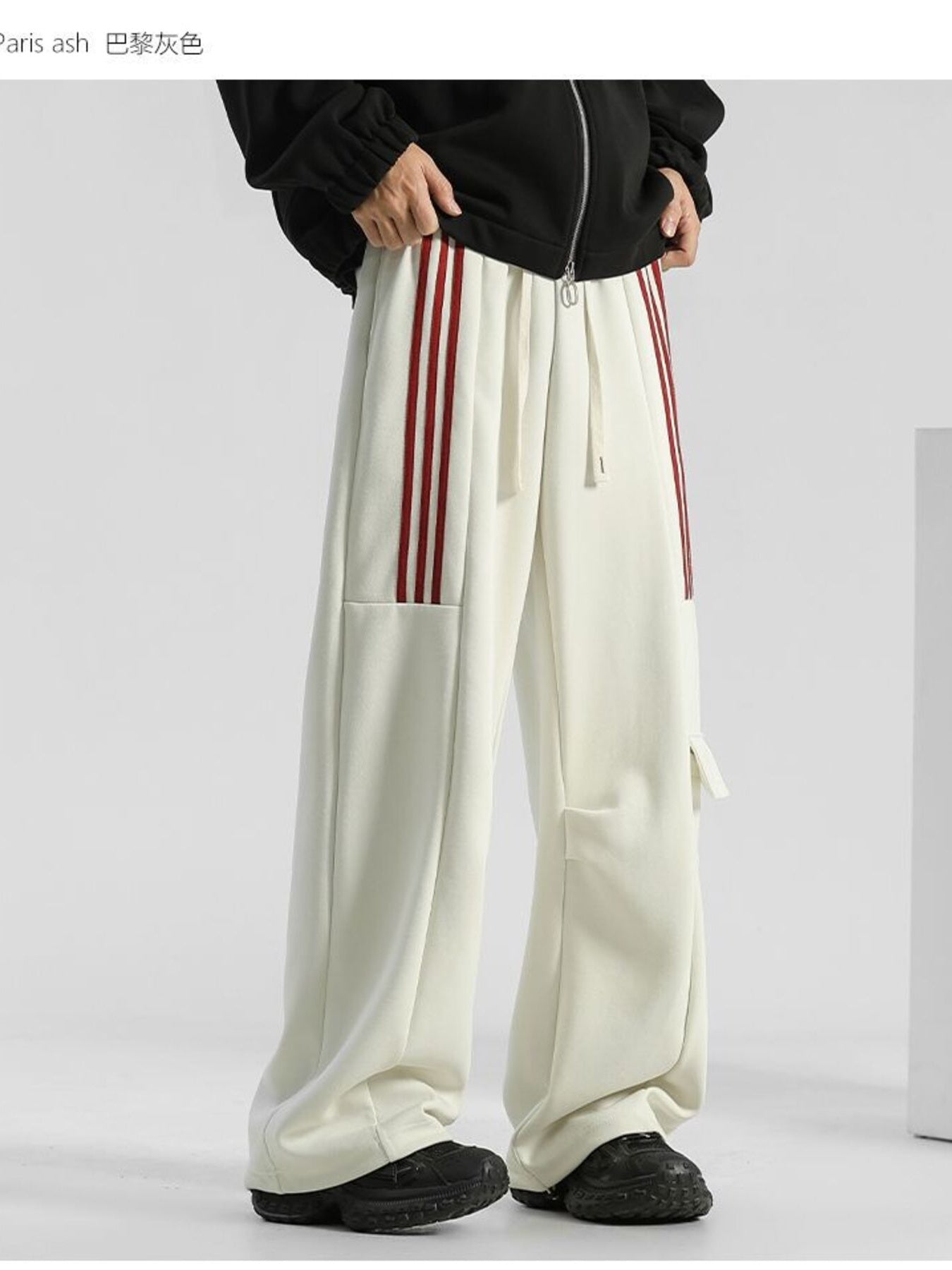 Men's Plus Size Striped Loose-Fit Casual Pants by Partner Label