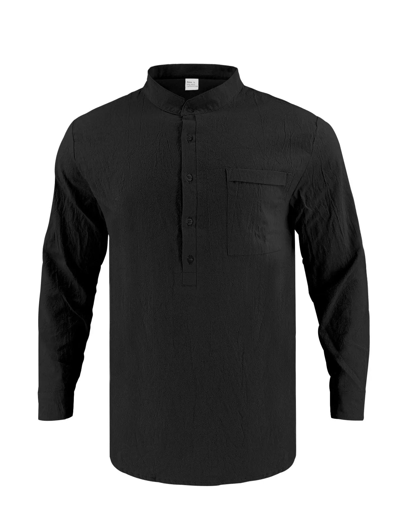 Men's Full Size Button Detail Long Sleeve Shirt Plus Size by Trendsi
