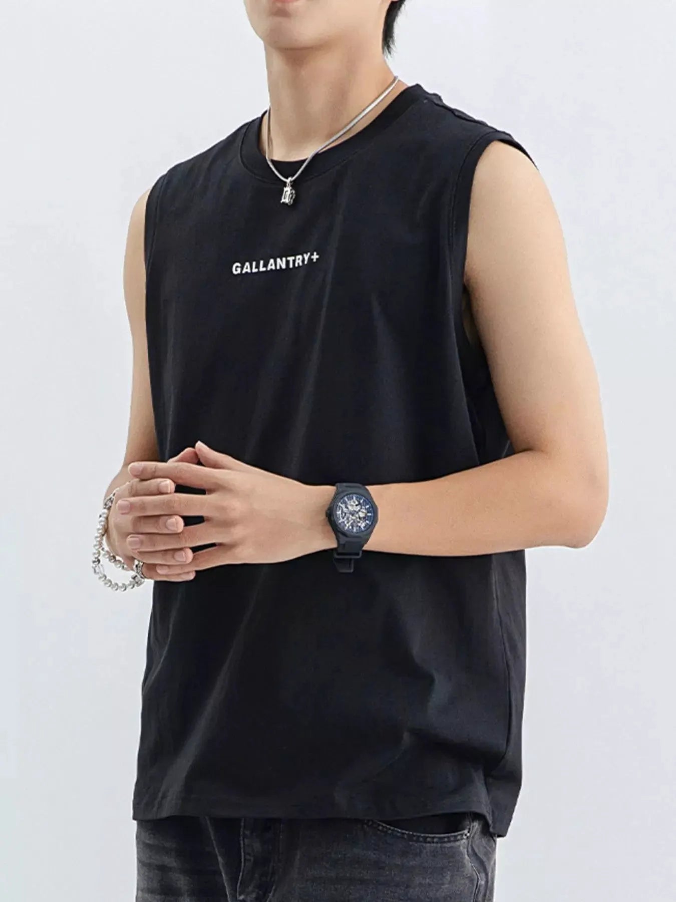 Men's Plus Size Round Neck Tank by Trendsi