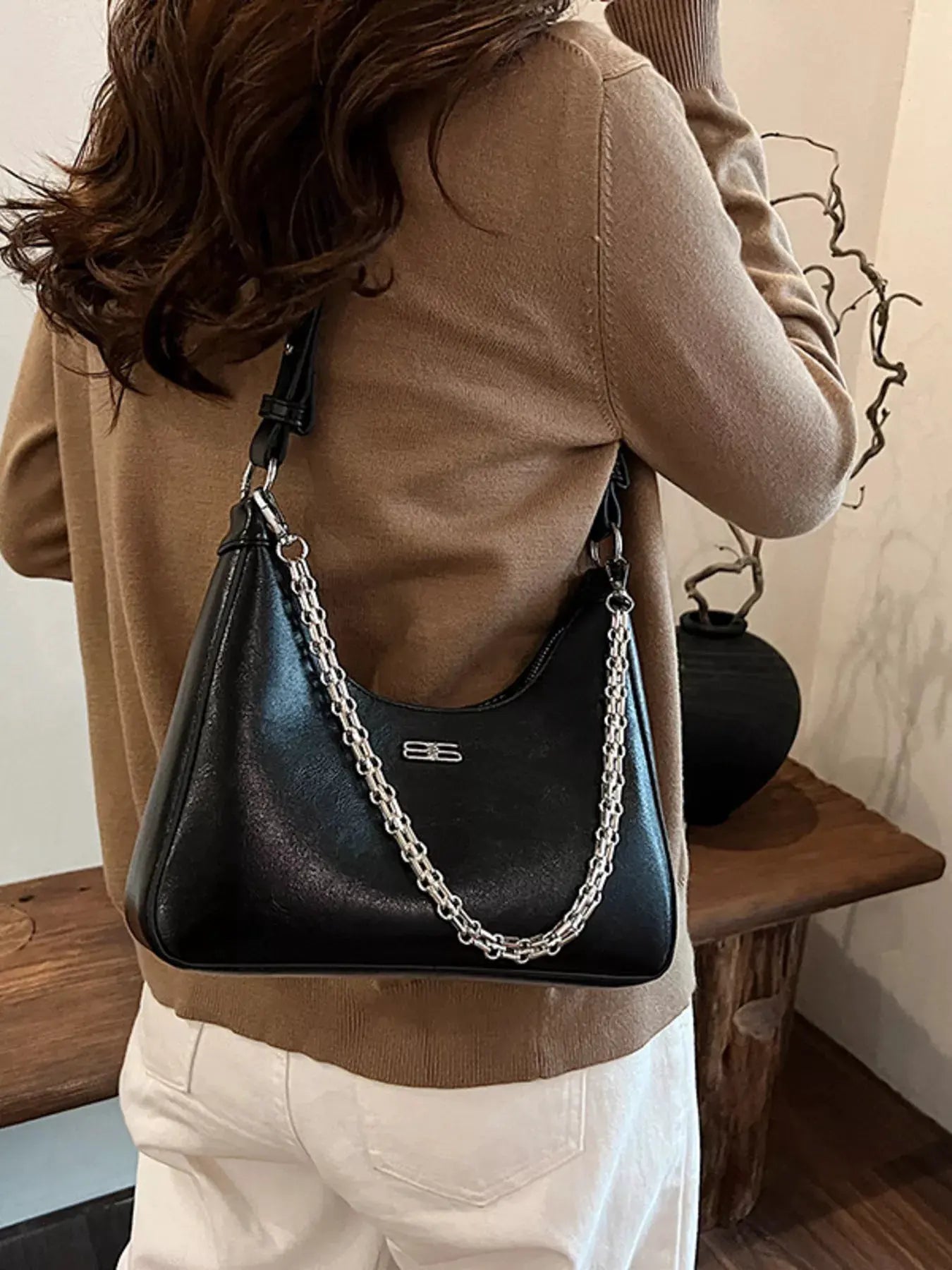Chain-Accented Crossbody Bag by Partner Label