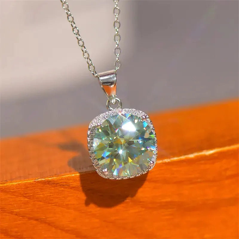 5 Carat Moissanite 925 Sterling Silver Pendant Necklace by Partner Labels