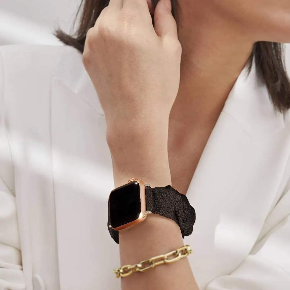 Elastic Scrunchie Apple Watch Band - Black by Savoy Active