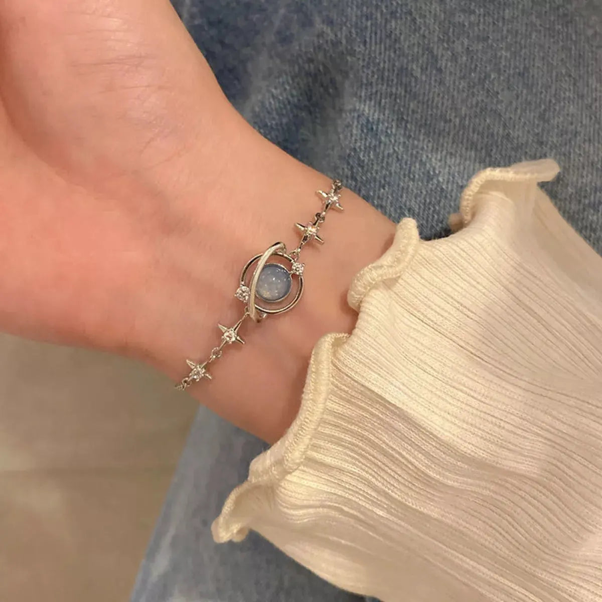 925 Sterling Silver Planet Bracelet by Partner Label