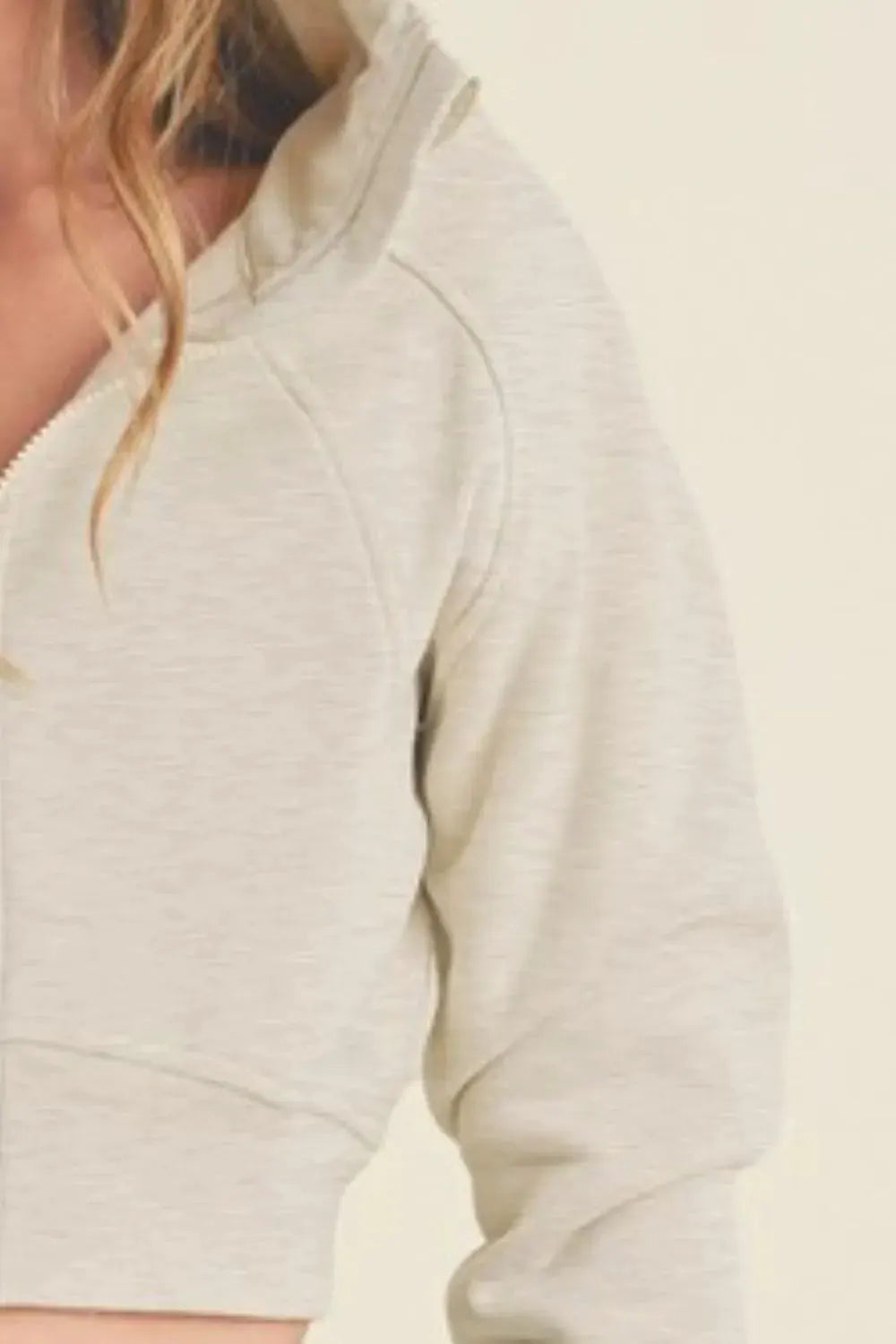 Aemi + Co Zip Up Raglan Sleeve Cropped Hoodie by Partner Label
