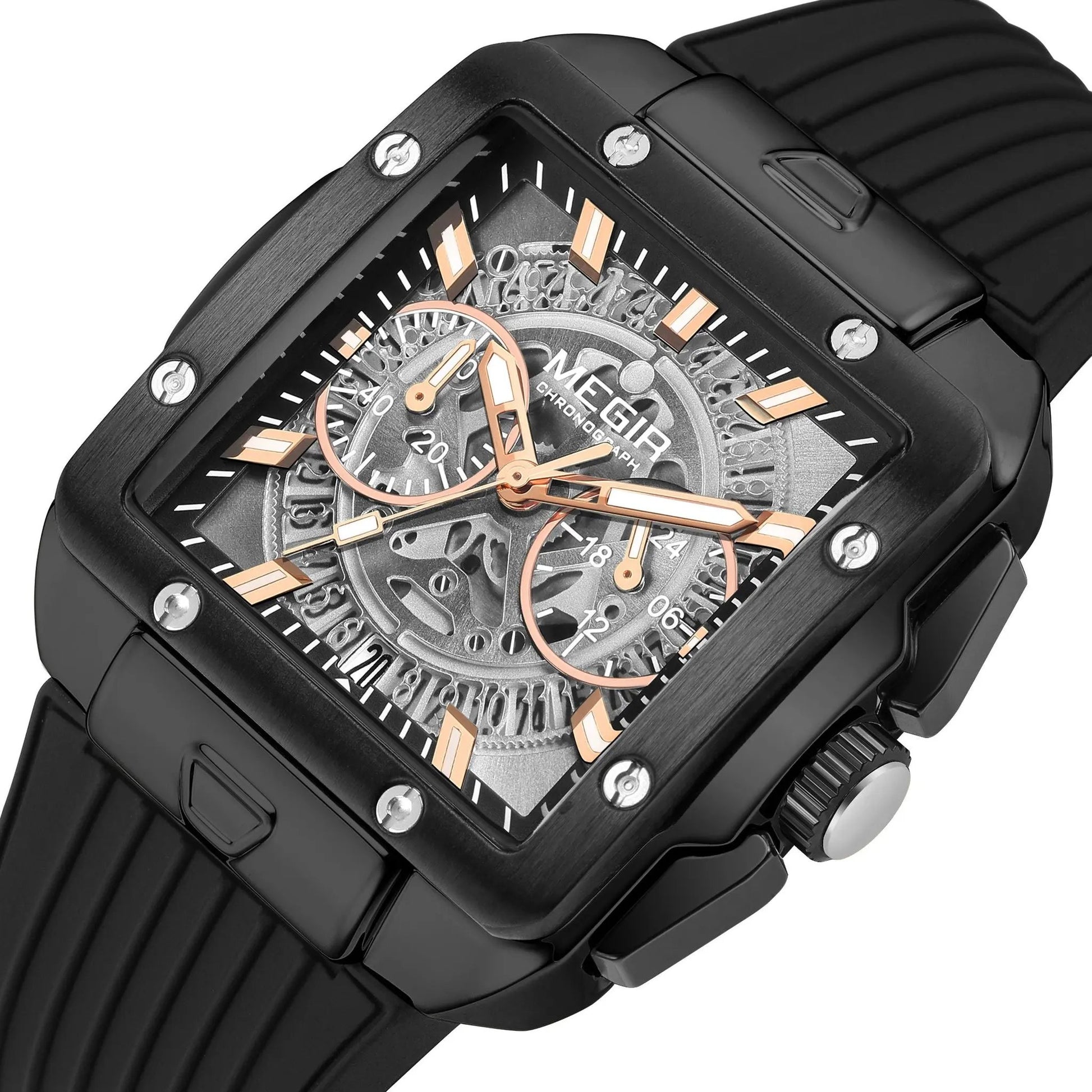 MEGIR Watch for Men Luxury Sport Quartz Wristwatch with Silicone Band Luminous Hands Date Male Chronograph Clock Reloj Hombre 2228 by MEGIR WATCH GROUP