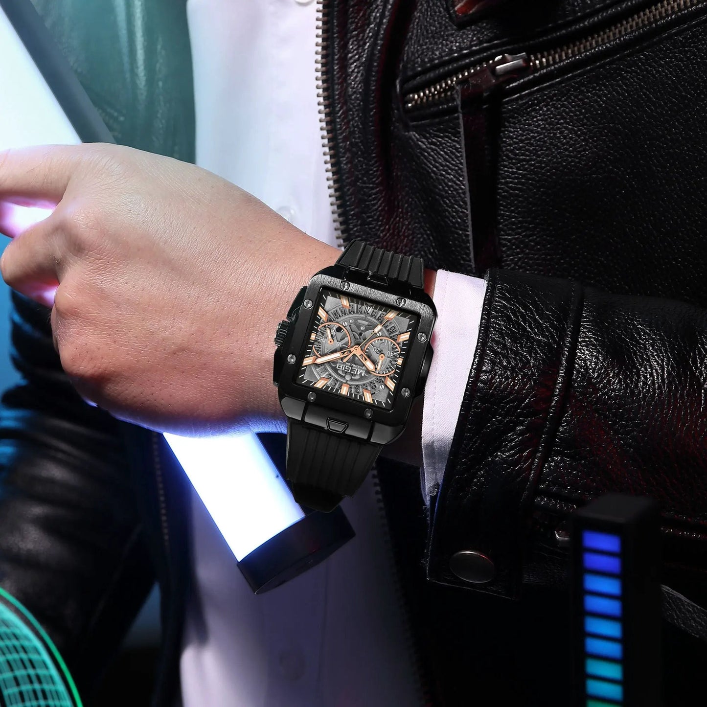 MEGIR Watch for Men Luxury Sport Quartz Wristwatch with Silicone Band Luminous Hands Date Male Chronograph Clock Reloj Hombre 2228 by MEGIR WATCH GROUP