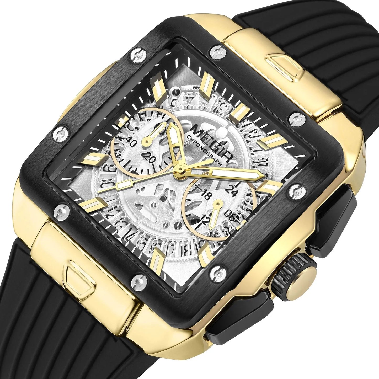 MEGIR Watch for Men Luxury Sport Quartz Wristwatch with Silicone Band Luminous Hands Date Male Chronograph Clock Reloj Hombre 2228 by MEGIR WATCH GROUP