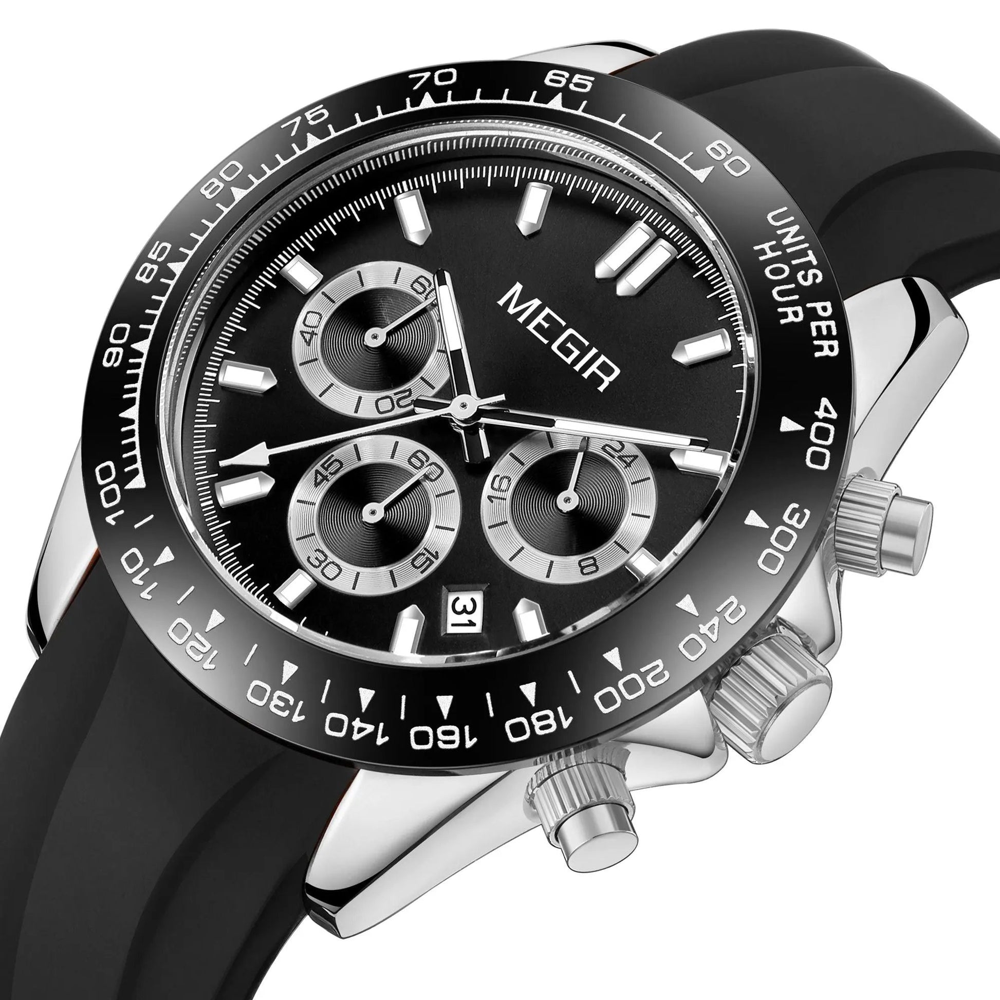 MEGIR Fashion Business Watches for Men Sport Quartz Wristwatch Waterproof Date Clock Chronograph 24-hour Relogio Masculino 8104 by MEGIR WATCH GROUP