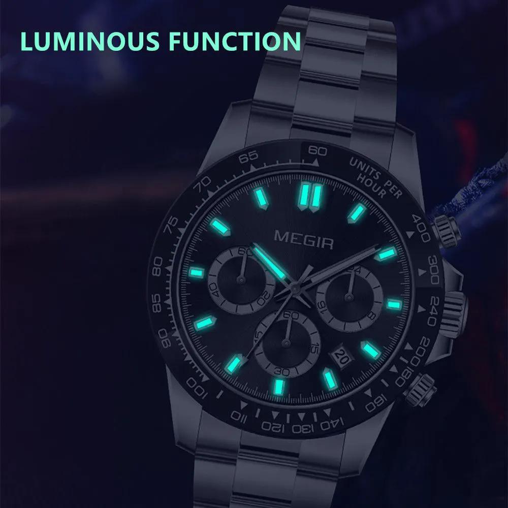 MEGIR Fashion Men Business Watches Stainless Steel Quartz Watch Luxury Casual Sport Wristwatch Waterproof Clock Reloj Hombre 8104 by MEGIR WATCH GROUP