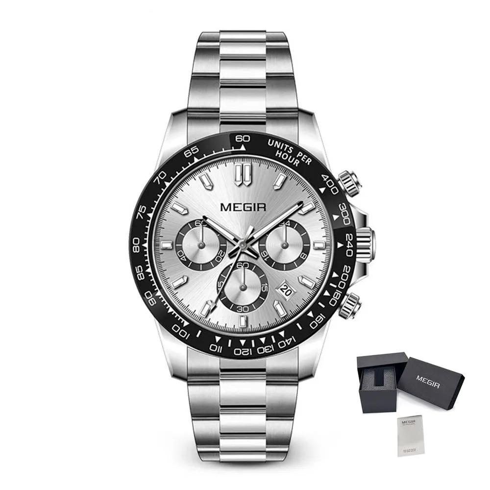 MEGIR Fashion Men Business Watches Stainless Steel Quartz Watch Luxury Casual Sport Wristwatch Waterproof Clock Reloj Hombre 8104 by MEGIR WATCH GROUP