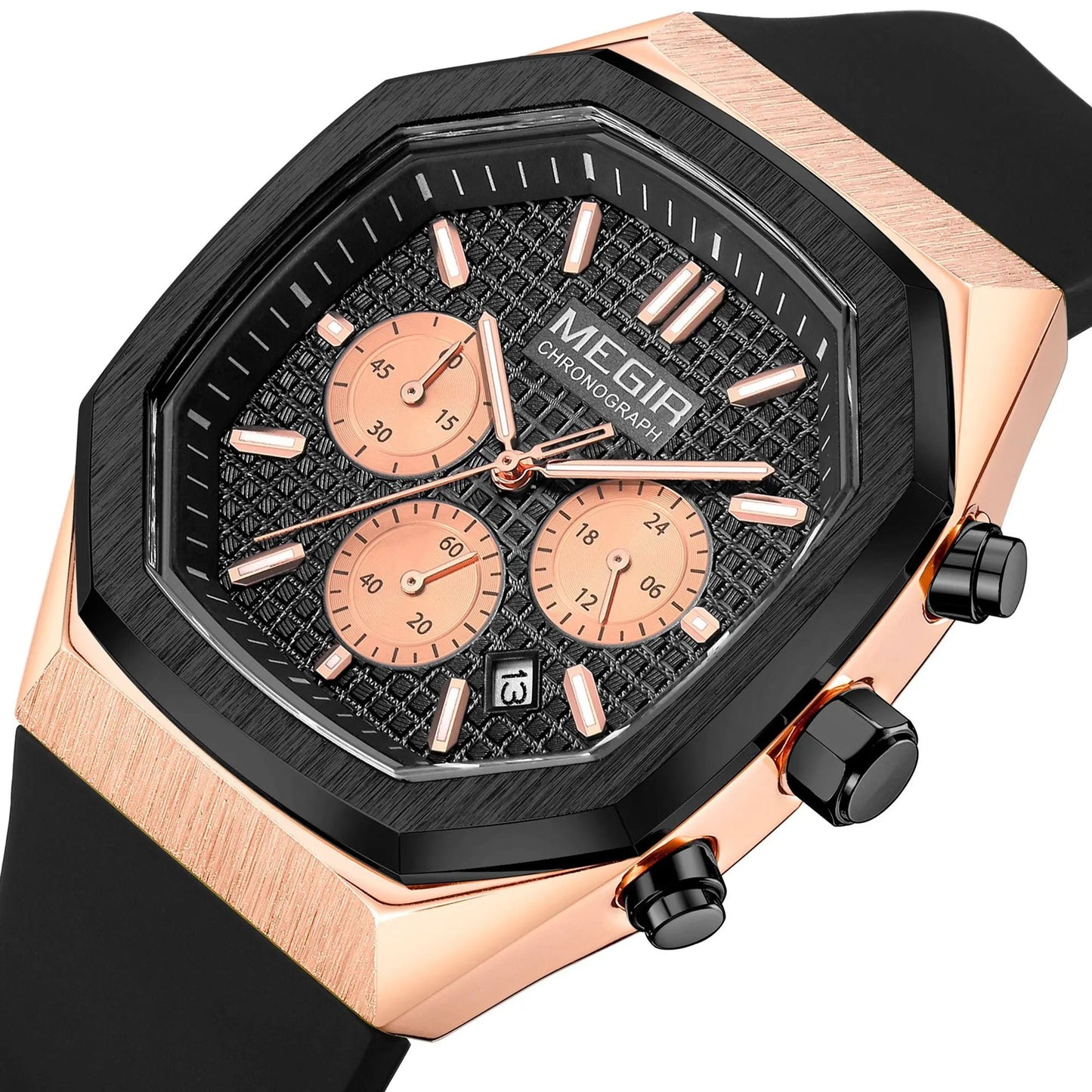 MEGIR Fashion Sport Military Watches for Men Luxury Quartz Wristwatch Silicone Strap Waterproof Date Clock 24-hour Reloj Hombre 2215 by MEGIR WATCH GROUP