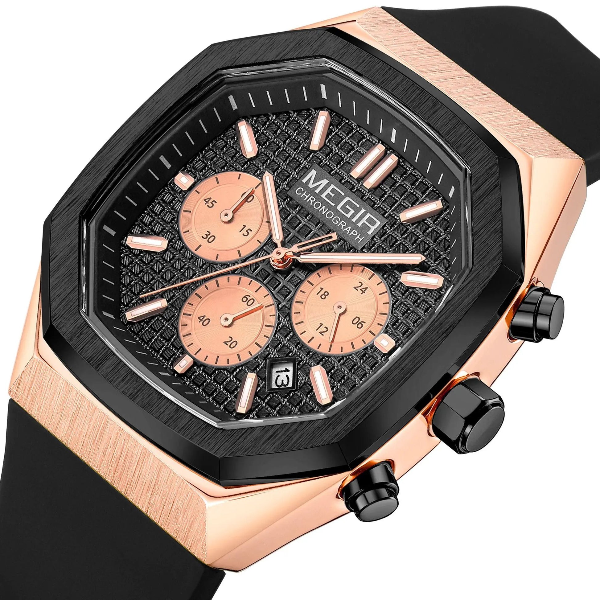 MEGIR Fashion Sport Military Watches for Men Luxury Quartz Wristwatch Silicone Strap Waterproof Date Clock 24-hour Reloj Hombre 2215 by MEGIR WATCH GROUP