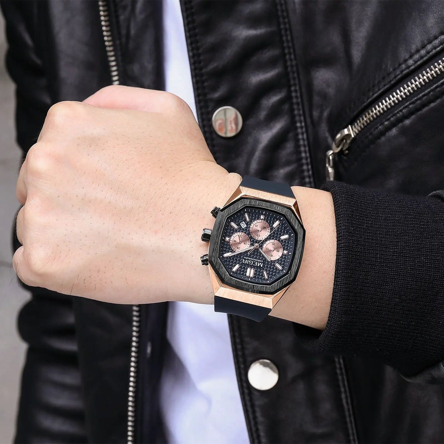 MEGIR Fashion Sport Military Watches for Men Luxury Quartz Wristwatch Silicone Strap Waterproof Date Clock 24-hour Reloj Hombre 2215 by MEGIR WATCH GROUP