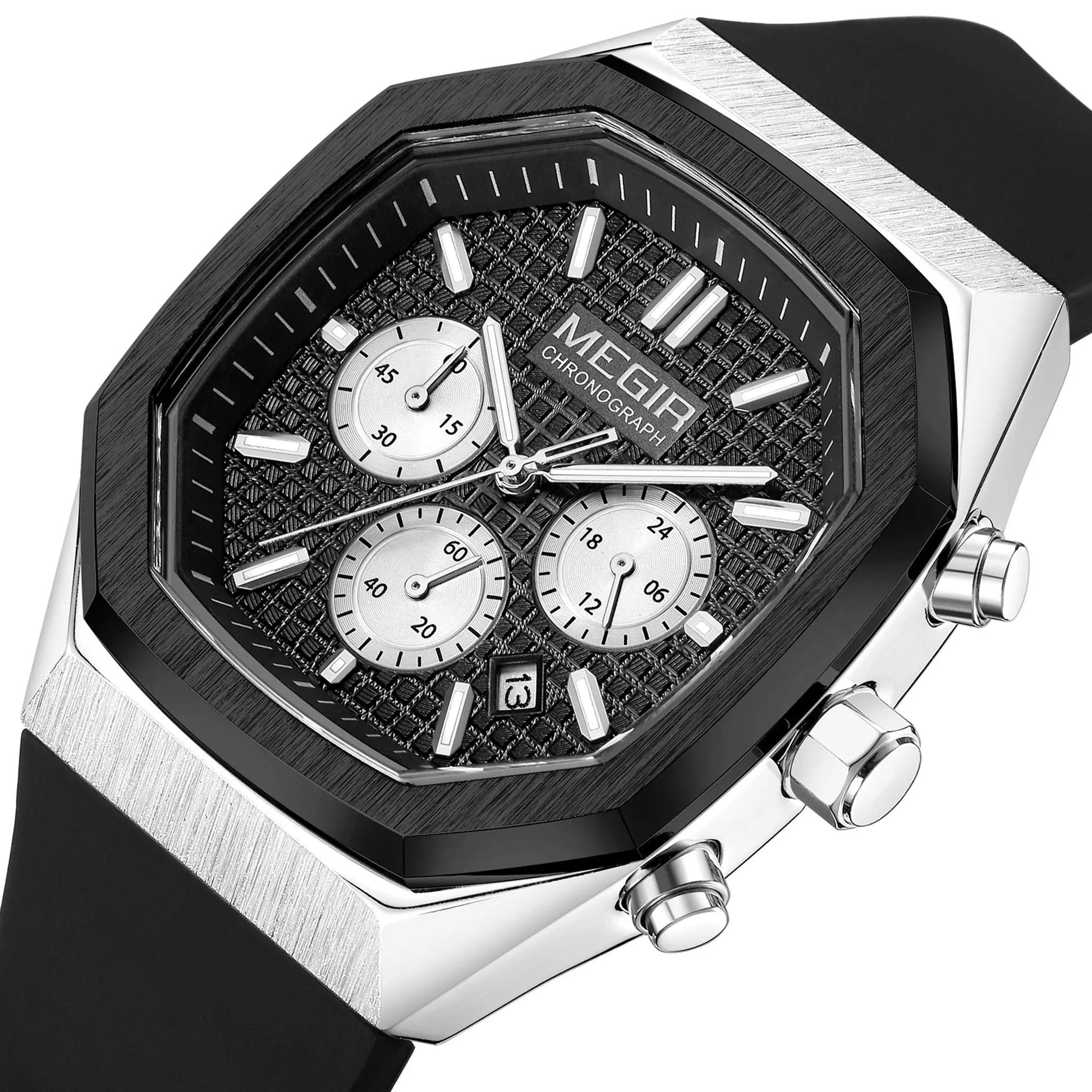 MEGIR Fashion Sport Military Watches for Men Luxury Quartz Wristwatch Silicone Strap Waterproof Date Clock 24-hour Reloj Hombre 2215 by MEGIR WATCH GROUP