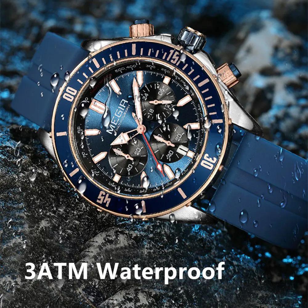 MEGIR Men Watch with Chronograph Fashion Quartz Military Waterproof Calendar Business Casual Wristwatches Clock Montre Homme 2226 by MEGIR WATCH GROUP