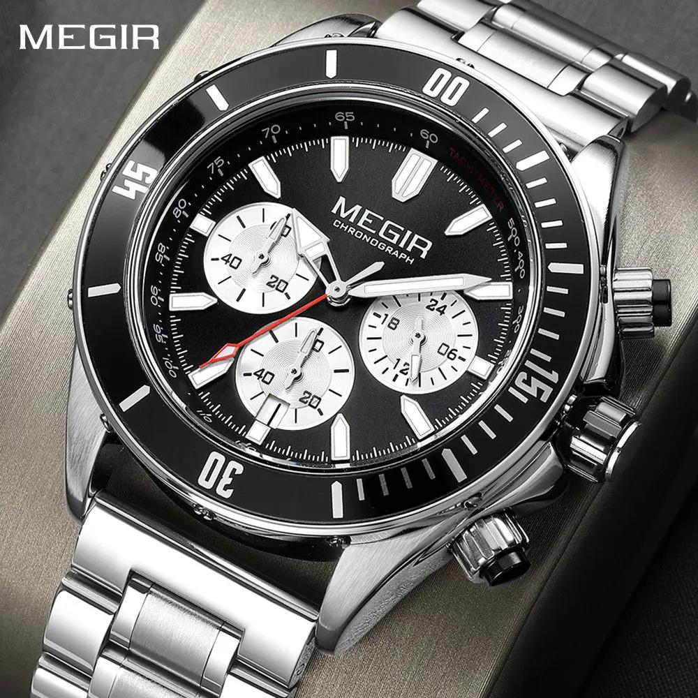 MEGIR Men Watch with Chronograph Fashion Quartz Military Waterproof Calendar Business Casual Wristwatches Clock Montre Homme 2226 by MEGIR WATCH GROUP