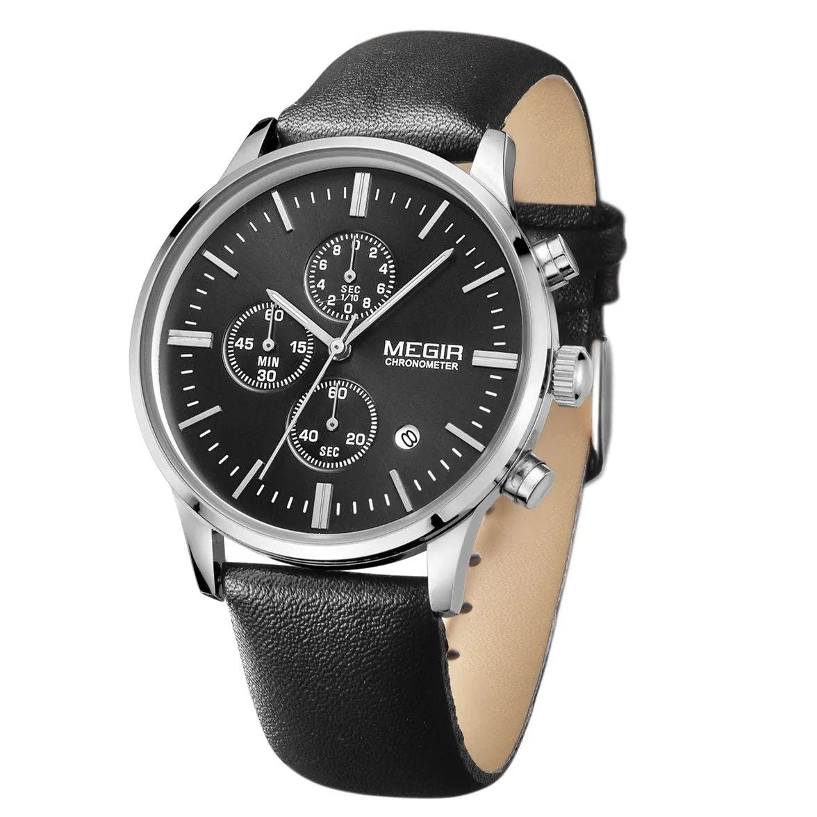 MEGIR Sport Watch for Men Luxury Waterproof Quartz Clock Leather Wristwatch Luminous Military Watches Calendar reloj hombre 2011 by MEGIR WATCH GROUP