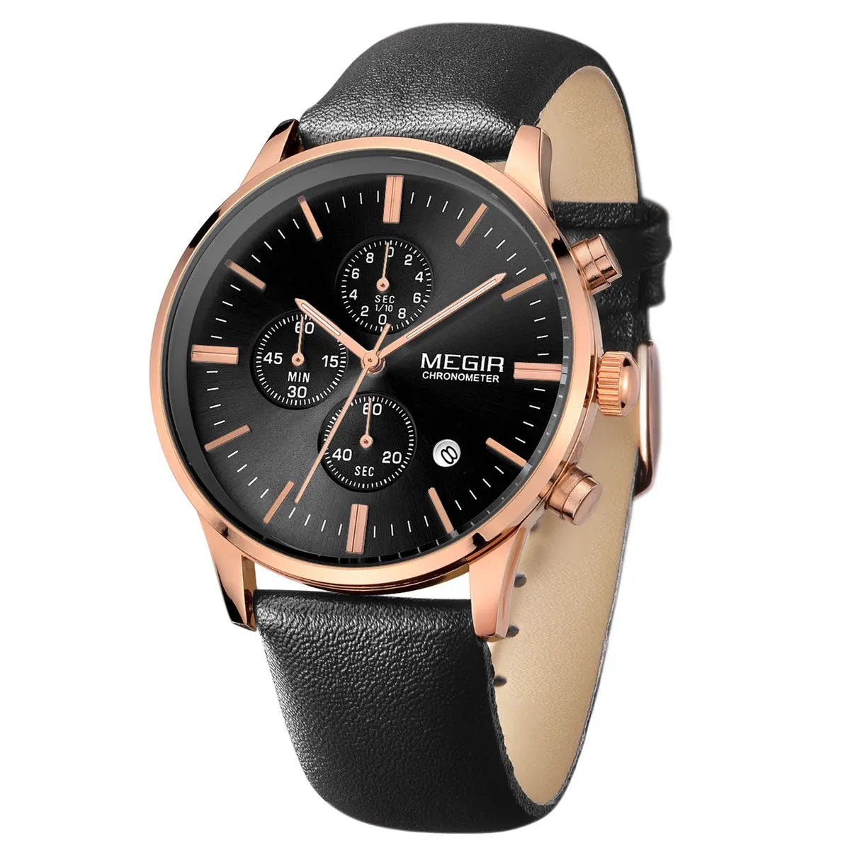 MEGIR Sport Watch for Men Luxury Waterproof Quartz Clock Leather Wristwatch Luminous Military Watches Calendar reloj hombre 2011 by MEGIR WATCH GROUP