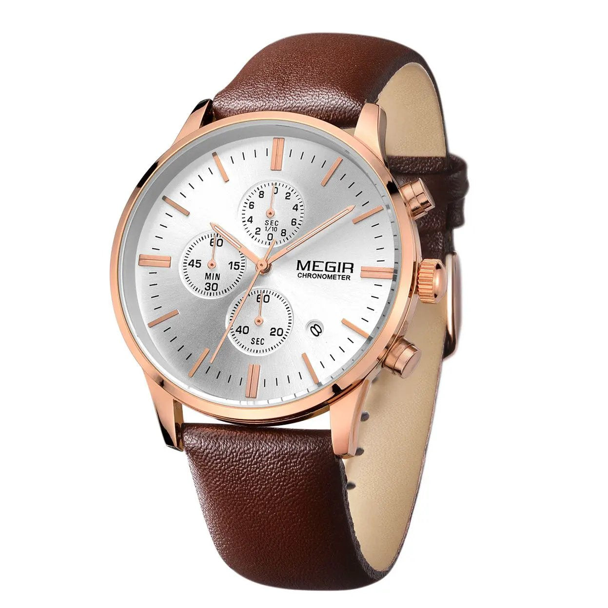 MEGIR Sport Watch for Men Luxury Waterproof Quartz Clock Leather Wristwatch Luminous Military Watches Calendar reloj hombre 2011 by MEGIR WATCH GROUP