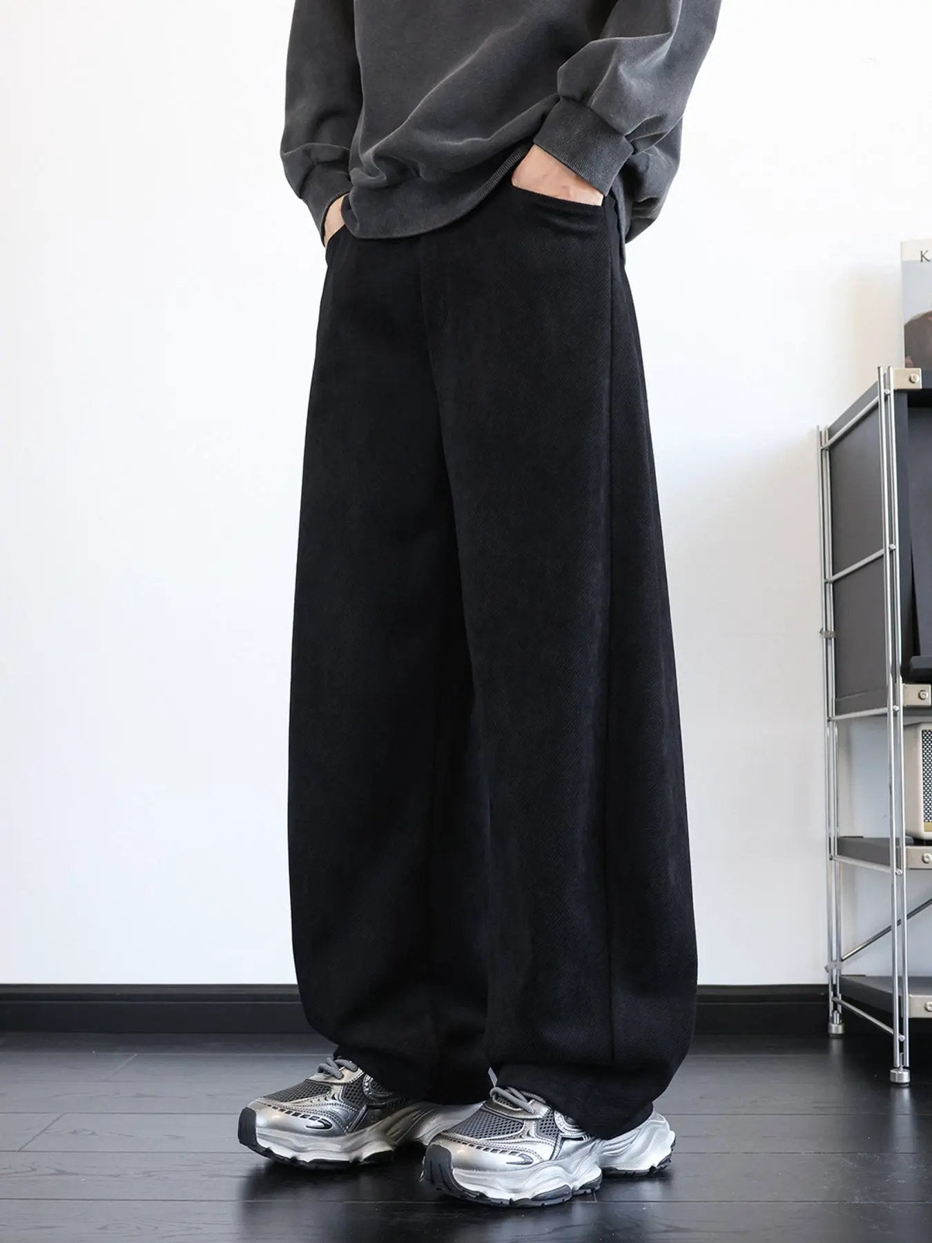 Men's Plus Size Vintage Washed Wide Leg Pants by Partner Label