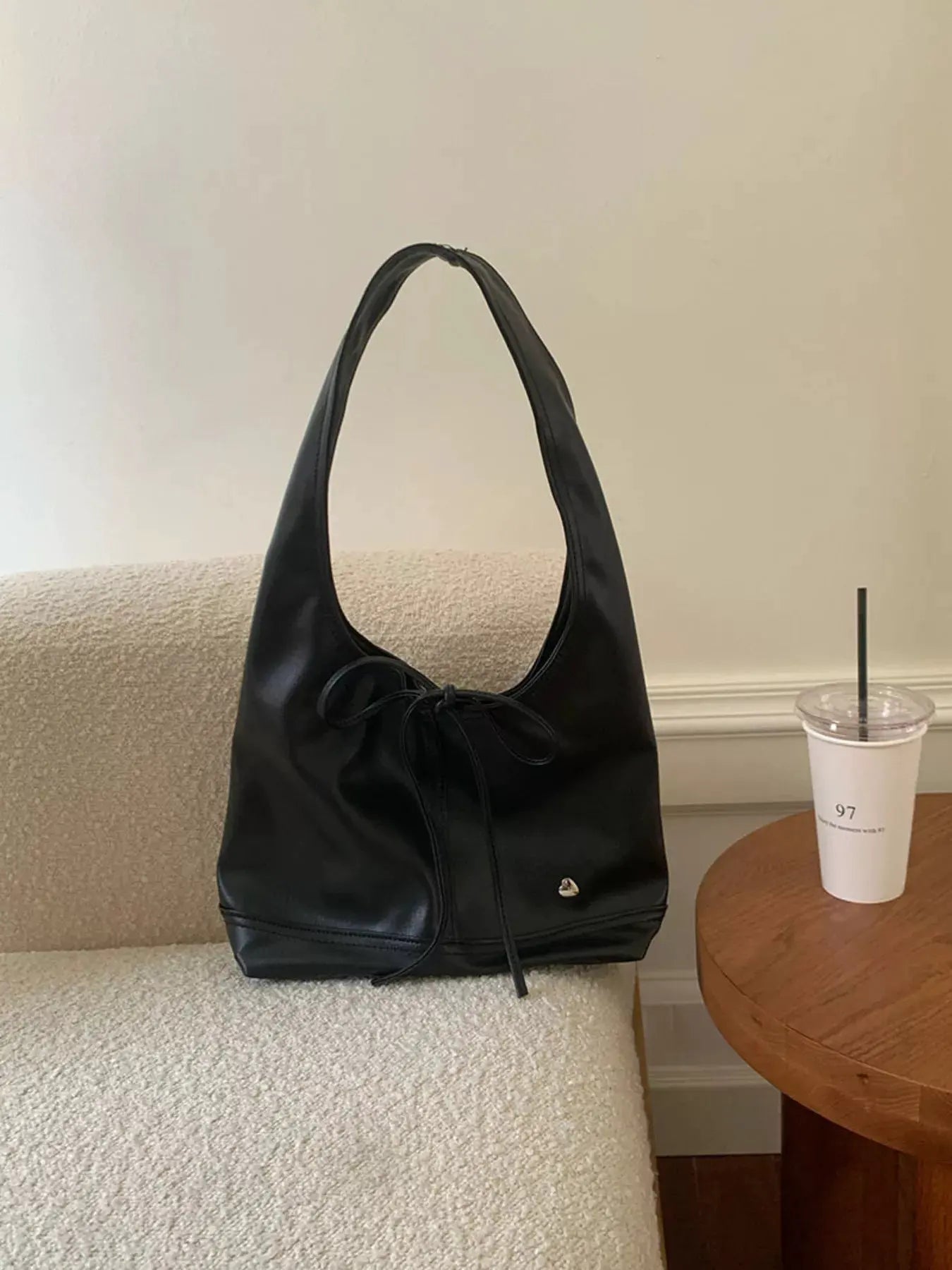 Leather Tied Shoulder Bag by Partner Label
