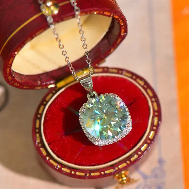 5 Carat Moissanite 925 Sterling Silver Pendant Necklace by Partner Labels