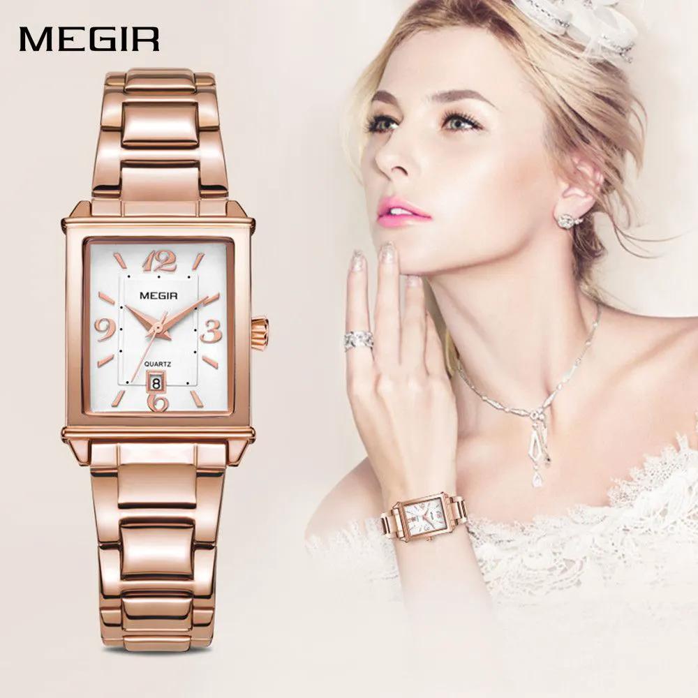 MEGIR Women Bracelet Watches Fashion Business Wristwatch for Ladies Elegant Quartz Watch Waterproof Date Clock Reloj Mujer 1079 by MEGIR WATCH GROUP
