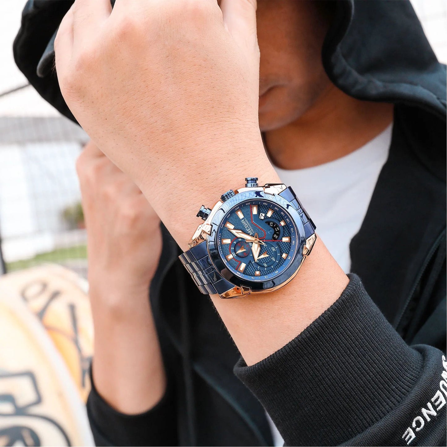 MEGIR Stainless Steel Bracelet Business Watches for Men Luxury Military Quartz Wristwatches Waterproof Luminous Clock Date 2065 by MEGIR WATCH GROUP