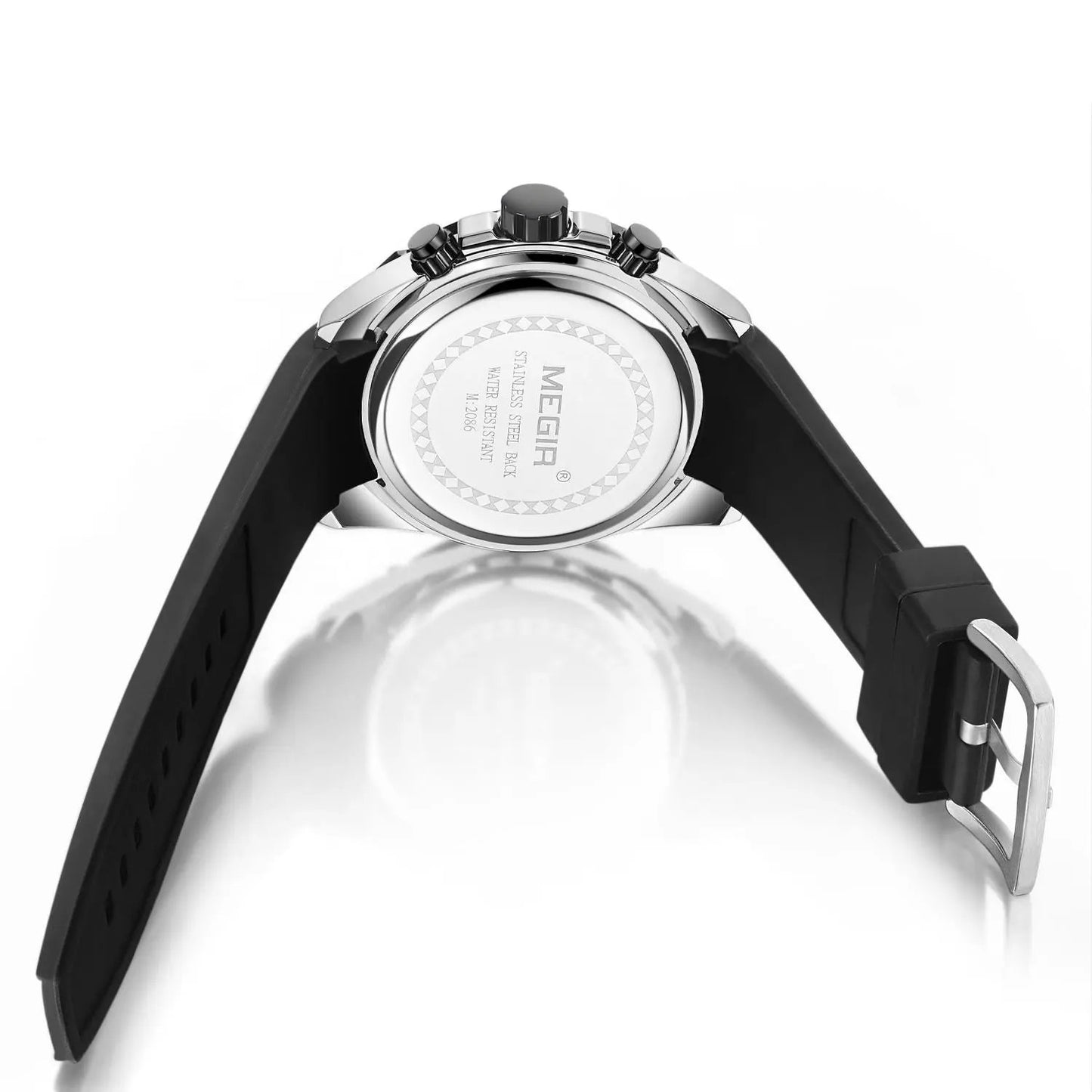 MEGIR Chronograph Luxury Brand Men Sports Watches Silicone Strap Quartz Casual Wristwatch Waterproof Calendar Reloj Hombre 2086 by MEGIR WATCH GROUP