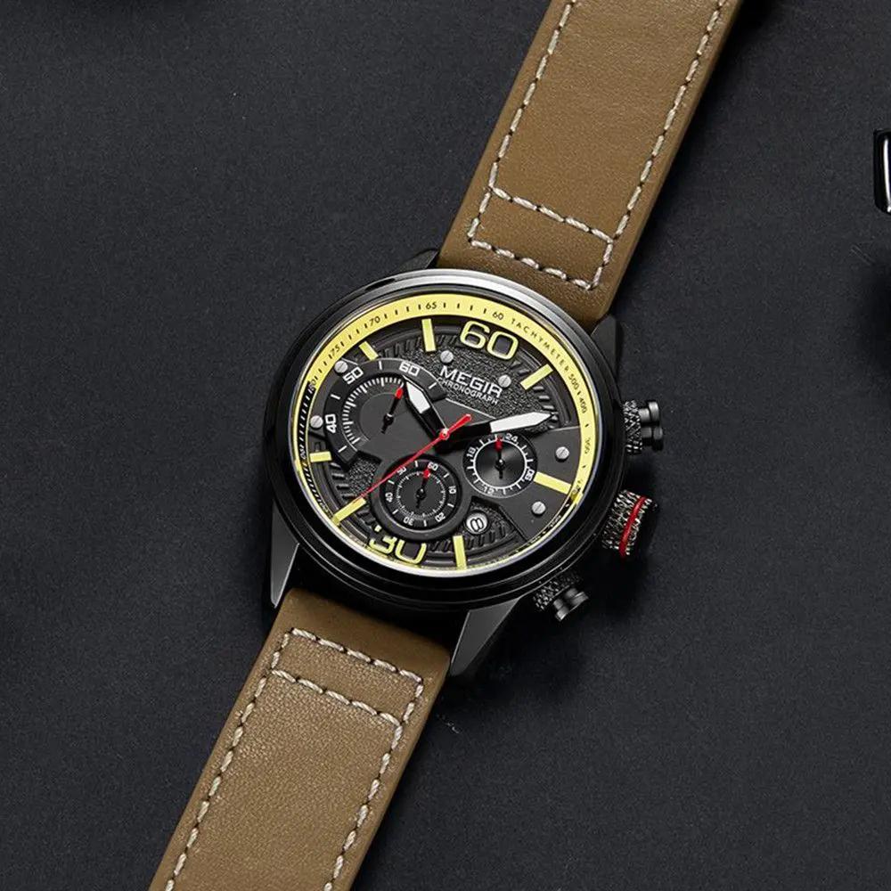 MEGIR Men Watches Fashion Brand Sport Quartz Chronograph Clock Waterproof Man Business Wristwatch 24-hour Relogio Masculino 2110 by MEGIR WATCH GROUP