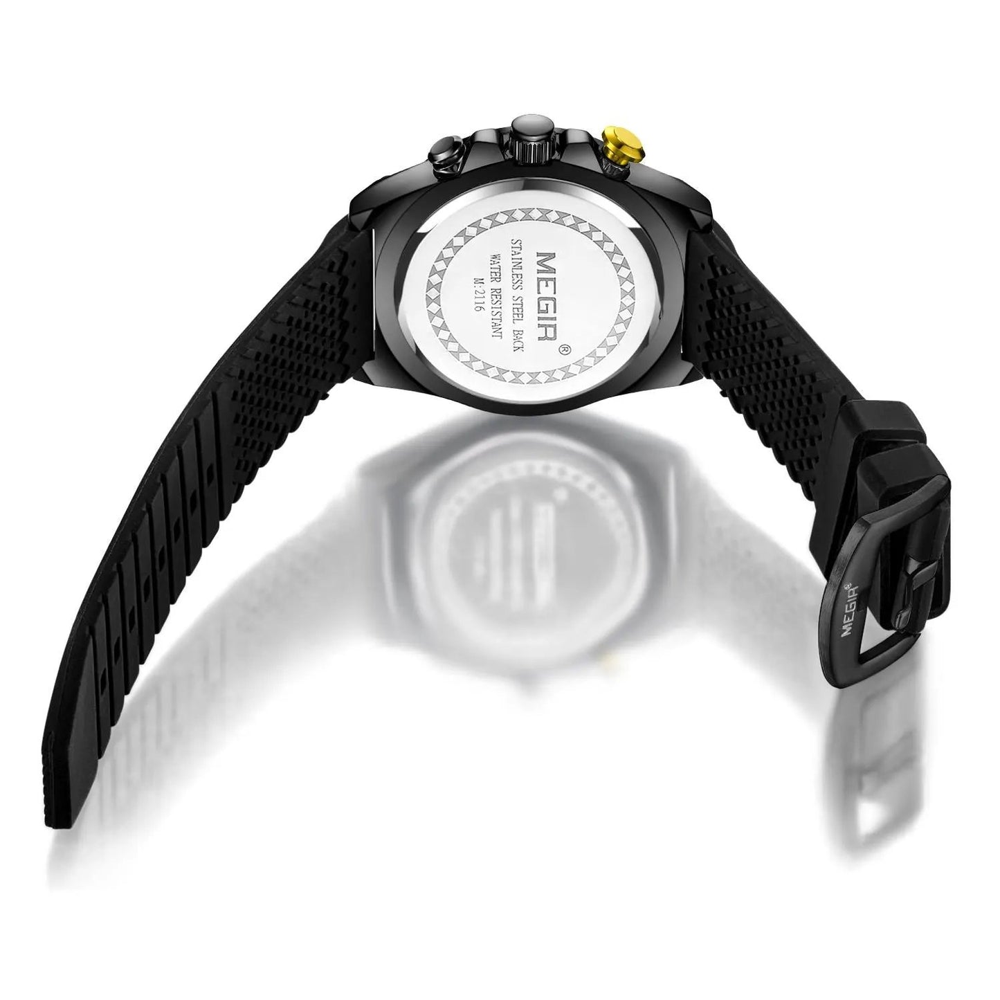 MEGIR Chronograph Luxury Military Sport Watches for Men Waterproof Calendar Silicone Man Quartz Wristwatch Reloj Hombre 2116 by MEGIR WATCH GROUP
