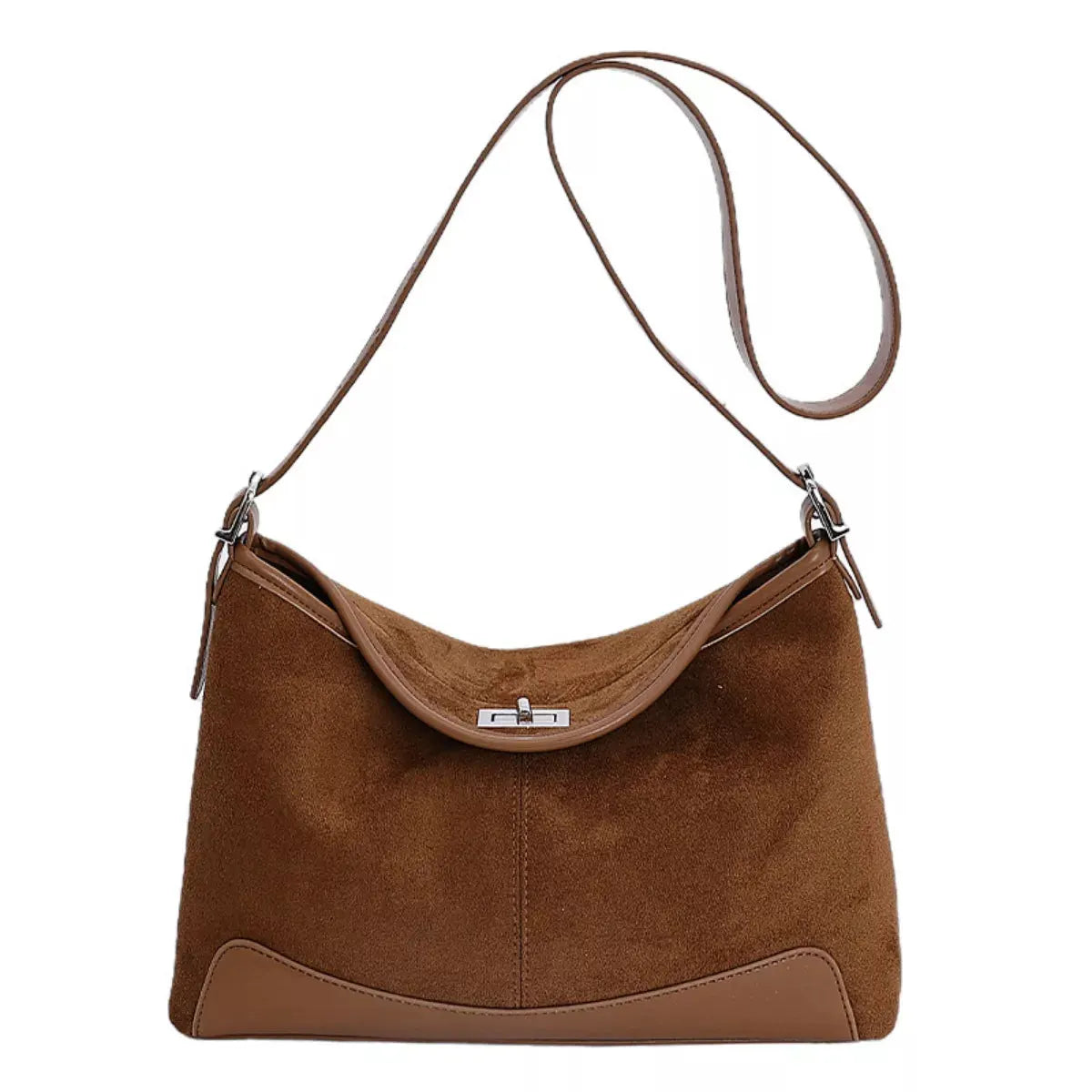 Suede Crossbody Bag with Adjustable Strap by Partner Label