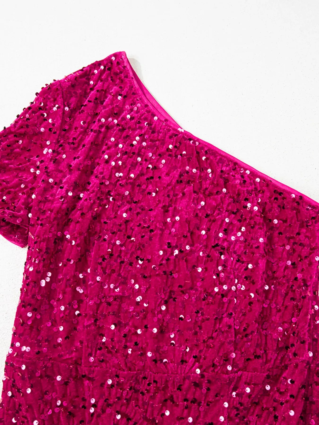 Sequin One-Shoulder Dress with High Slit by Partner Label