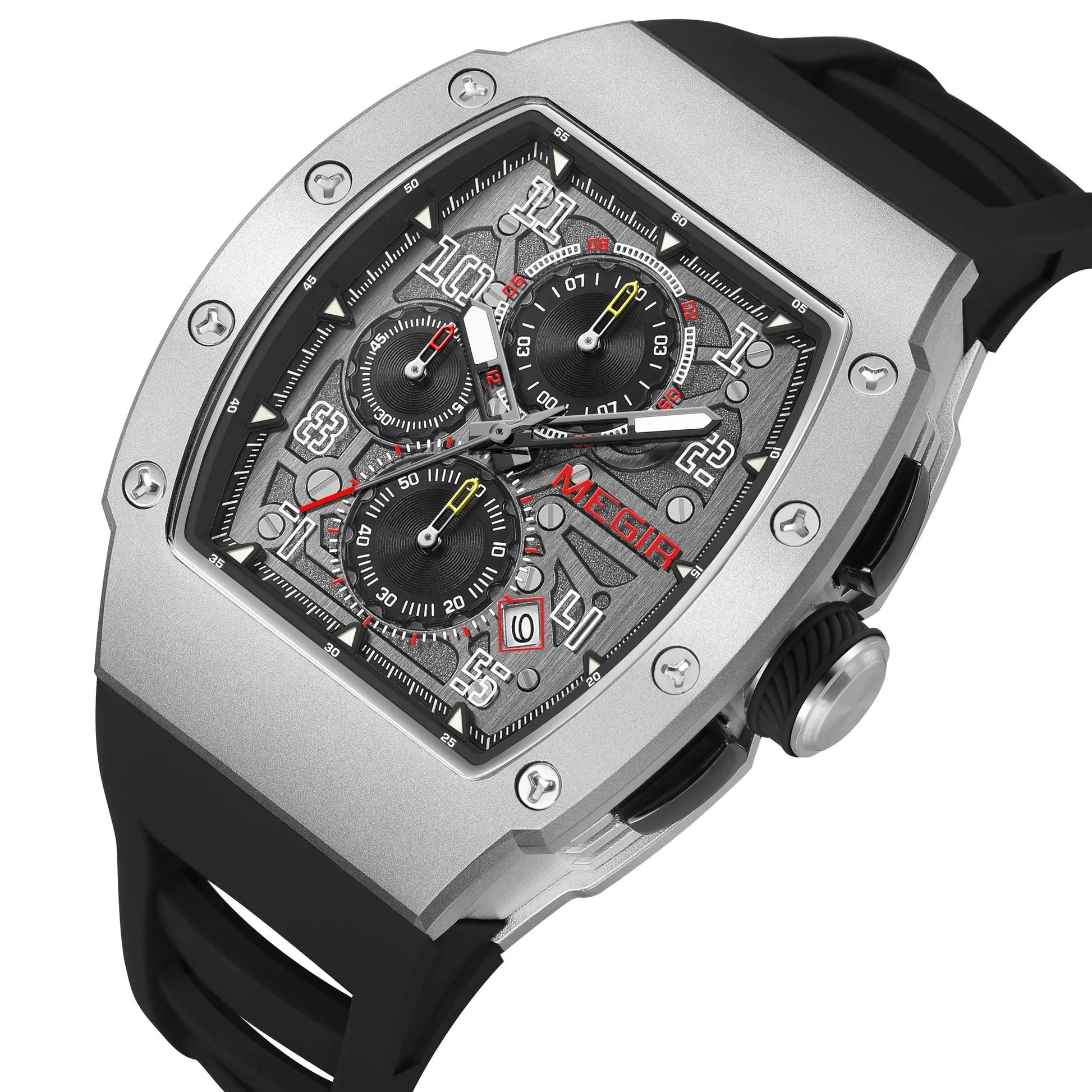 MEGIR Blue Luxury Sport Watch for Men Steel Case Waterproof Luminous Military Quartz Chronograph Auto Date Reloj Hombre 8411 by MEGIR WATCH GROUP