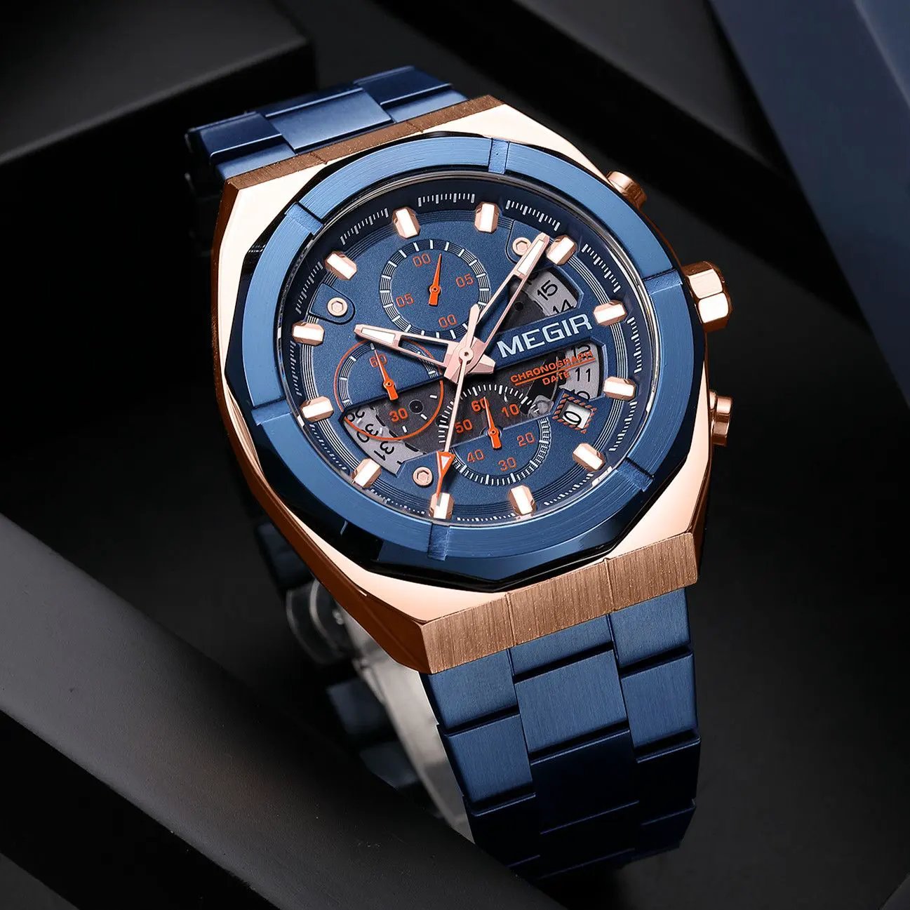 MEGIR New Watch for Men Top Brand Luxury Casual Quartz Wristwatch with Chronograph Waterproof Luminous Auto Date Reloj Hombre 2225 by MEGIR WATCH GROUP