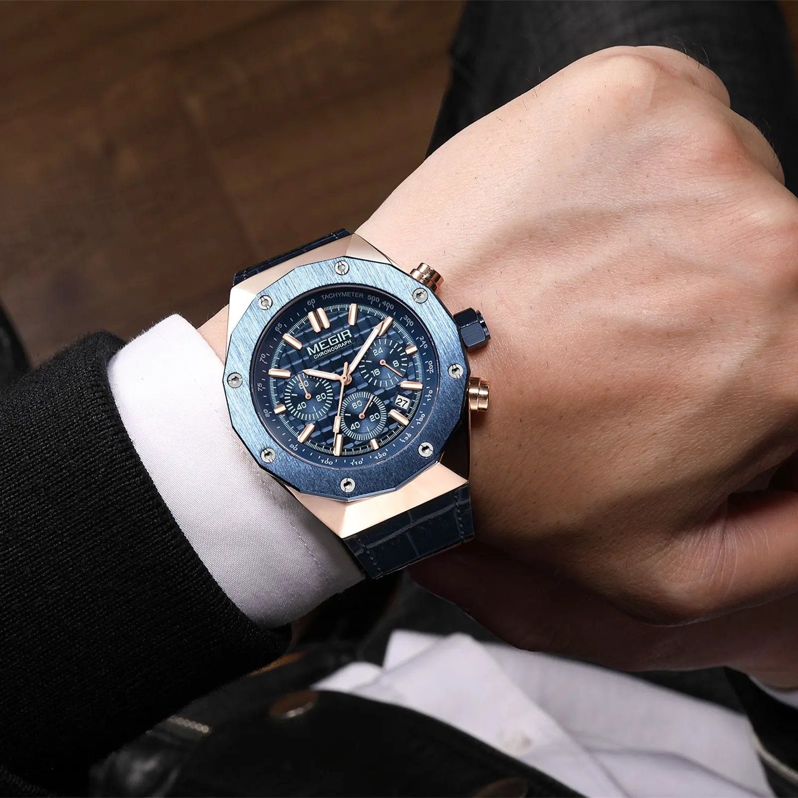 MEGIR Relogio Masculino Luxury Business Men Watches Fashion Military Watch Date Luminous Casual Quartz Wristwatch Man Clock 2213 by MEGIR WATCH GROUP